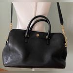 Tory Burch Leather Georgia Pebbled Satchel Crossbody With Gold Hardwear Photo 0