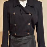 Buttons N.I.C New York Black Double Breasted Metal Cropped Blazer Sz 12 Lined. Photo 2