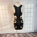Bebe Addiction Cut Out Gold Metallic Bandage Bodycon Black Mini Dress Size S Photo 4