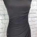 JS Boutique one shoulder rouched dress w/sequin appliqué black sz 6 Photo 2