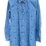 Disney Like New  Mickey Mouse Denim Button Front Tunic Top Generous XS Photo 0