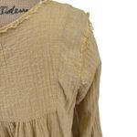 We The Free Sand Dune Henley LG Gauze Button Down Tunic Golden Yellow Boho Flowy Photo 6