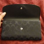 Coach Black Signature Flap Top Trifold IWallet Photo 5