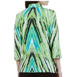 Ming Wang  Knit Blazer Blue Green Black White Size XL Photo 10