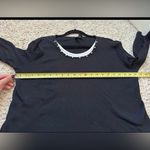 Jason Maxwell  Black/White Beaded Layered Look Blouse Top Cotton Blend Normcore Photo 4