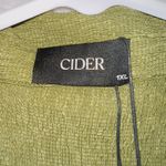 Cider NWT Olive Green Textured Halter Collared Button Up Crop Top size 1XL Photo 4