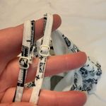 Ali & Kris  Aztec Print Crop Top Size Medium White Black Sheer Layer Geometric Photo 5