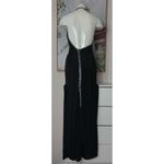 J’adore Black Diamante Halter Maxi Bodycon Dress Strappy Back Size Small Photo 13