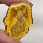 Vintage Angel Pin Religious‎ Guardian Gold Tone Brooch Spiritual Protection Photo 5