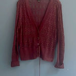 a.n.a  burgundy‎ knit button-down sweater women’s size large Photo 0