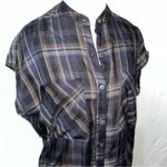 Holding Horses  Anthropologie Cody Shirt Dress XS Oversized Plaid Lyocell Photo 7