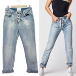 One Teaspoon NWT  Truckers Jeans Size 26 Lace Up Mid Rise Straight Leg Light Wash Photo 13