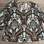 Take Two Brown and Cream Patterned Top Size 2X Photo 0