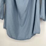 Beach Lunch Lounge Chambray Stripe Top 3/4 Bell Sleeves Boho Coastal Size L Photo 7