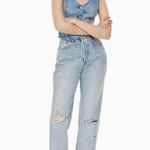 Aritzia  DENIM FORUM The Joni High Rise Loose Light Wash Distressed Jeans Size 28 Photo 0