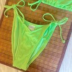 H&M Neon Green Two Piece Bikini + Black Mesh Net Wide Leg Coverup Pants Swimwear SET Photo 15