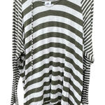 CAbi  size L stripped hoodie. Green and cream Photo 0