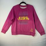 Disney  Hawaiian Aulani “Aloha” Pink Ombré Crewneck Sweatshirt Women’s Size Large Photo 0