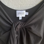 Armani Collezioni  Twist Front Draped Jersey Tank Sleeveless in Black Size 12 Photo 2