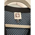 Anne Klein  Blouse Blue Black Pattern Size Medium Work Photo 2