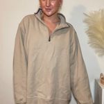 Oversized Half Zip Tan Size XL Photo 1