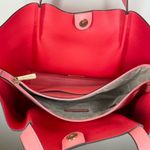 Michael Kors Emilia Large Pebbled Leather Tote Bag Grapefruit Pink Buckle Accent Photo 9