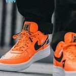 Nike UNIXES  Air Force 1 Orange Black Sneakers Photo 0