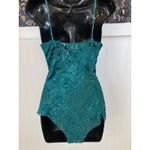 Victoria's Secret Victoria’s Secret Gold Label Satin Ruffle High Cut Teddy Sz M‎ Green Bodysuit Photo 3