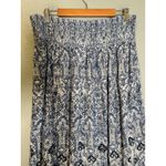 J. Jill Smocked WaistBlue White Paisley Midi Skirt XL Petite Boho Beach Blue Photo 8