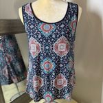 Agenda Blue Medallion Print Tank Top Size M Photo 12