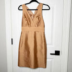 J.Crew Size 0 Wool Silk Copper Colored Bow Back Cocktail Dress Wedding Guest Photo 1