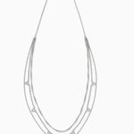 Kendra Scott Arden Silver Multi Strand Necklace in White Crystal Photo 1