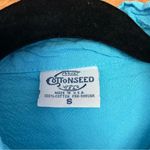 Cottonseeds 3 Button Pullover Top Bright Blue Size Small Coastal Lagenlook Photo 6