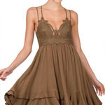 Zenana Outfitters Ridfle Lace Slip Dress Large Photo 0