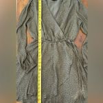 Steve Madden NWOT  Mini Dress Size S Olive Green Subtle Leopard Print Faux Wrap Photo 7