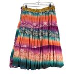 Geri C Skirt Rainbow Sequins Colorful Floral Midi Bohemian Peasant Gypsy XL Purple Photo 0