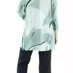 Alfani  Elements Watercolor Tunic Blouse Green shades Black lines size S NWOT Photo 1