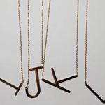 Gold Initial Pendant Necklace Letters A Photo 6