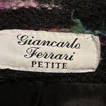 Giancarlo Ferrari Women Petite Size 6P Tweed Multicolor Lined Long Sleeve Jacket Black Photo 3