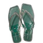 Lauren Lorraine Tampa Rhinestone Flip Flops Jelly Thong Sandals Clear Size 7 NWB Photo 11