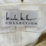 Nicole Miller Collection Cream Gold & Brown Silk Sleeveless V Photo 8