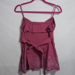 BCBG Max Azria Sleeveless Top with Embroidered Hem Bow Tie Back Size M Photo 6