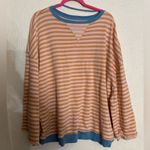 We The Free Free People Classic Striped oversized Crewneck Size Large Photo 2