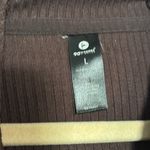 90 Degrees Ribbed Chocolate Brown Hooded Women's Cropped Jacket Size L Photo 2