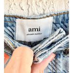 $380 NWT AMI Paris Gingham High Waisted Jacquard Denim Mini Skirt Blue 26 / 2 Photo 4