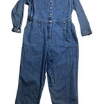Old Navy Womens Denim Jumpsuit Utility Chambray Long Sleeve Blue Size 2X Photo 0