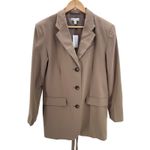Topshop Belted Blazer Jacket Tan Beige Size 2 NWT Tailored Longline Modern Fit Photo 6