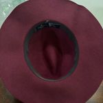 American Eagle 100% Wool Felted Burgundy Boho Floppy Hat Feathers Indie Chic OS Photo 4