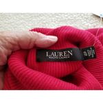 LAUREN RALPH LAUREN Womens Red Rib Knit Long Sleeve Turtle Neck Sweater XL Photo 3