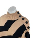 River Island  Tan Black Colorblock Knit Long Sleeve Turtleneck Sweater Top Size S Photo 1